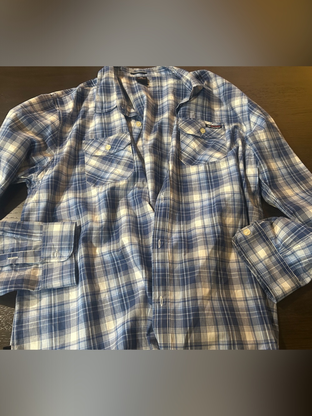 Enyce Blue & White Plaid Casual Button-Down Shirt